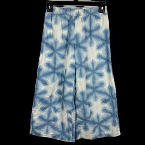 Janie Jack Girls Wide Leg Pants Sz 10 Gauze Lined Pull-on Summer Vacation Beachy